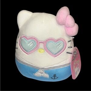 Squishmallows White and Pink Stuffed Animal with Heart Glasses